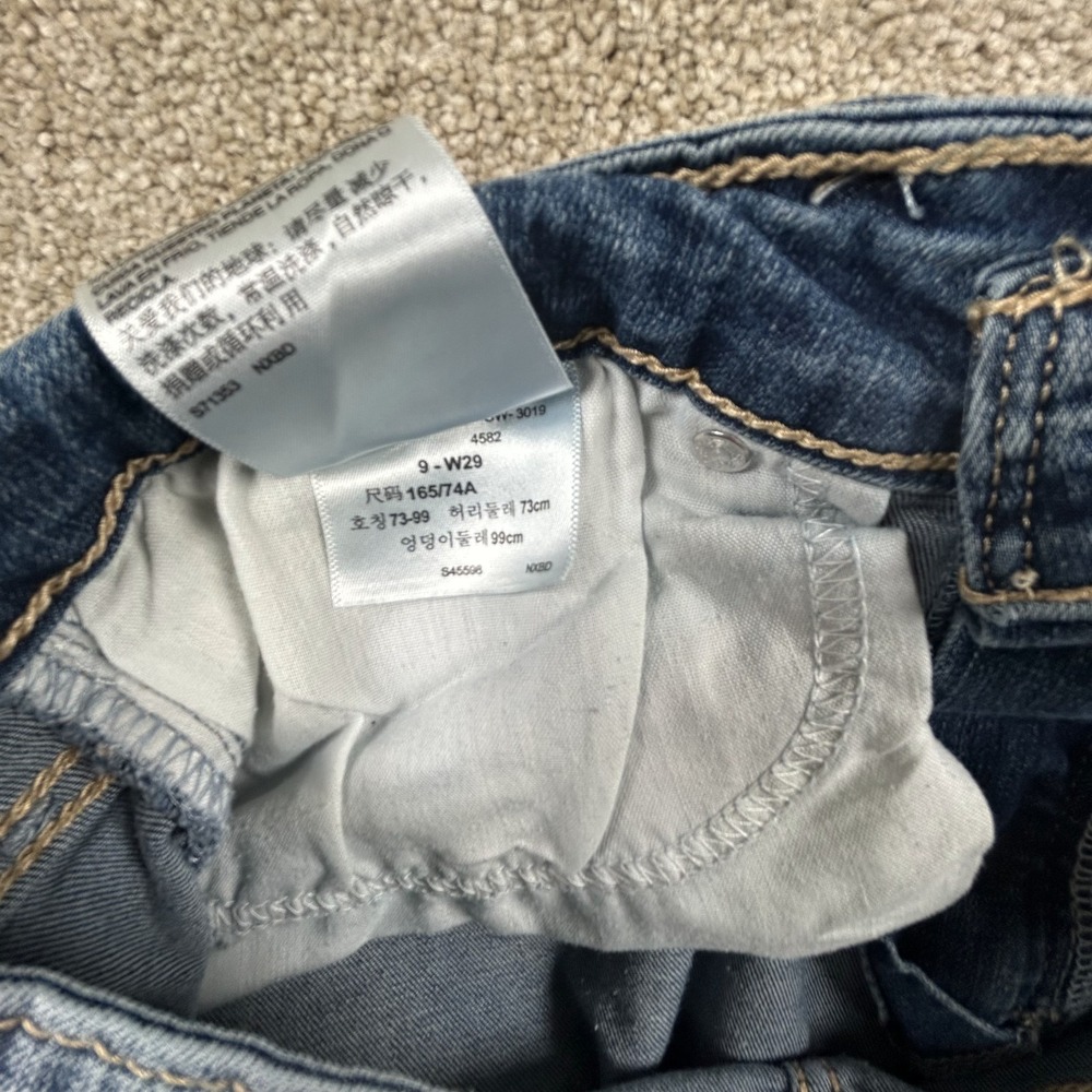 Denizen From Levi's Boyfriend Jeans Womens 9 Blue Denim Tapered Leg Distressed - Picture 4 of 9